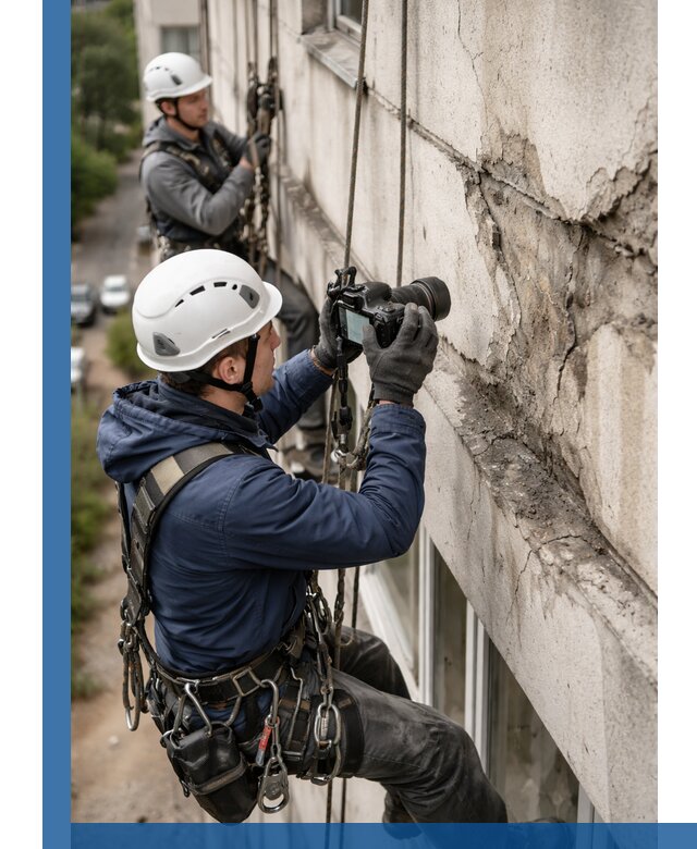 Фотофиксация дефектов фасада с высотной съемкой в Елизове