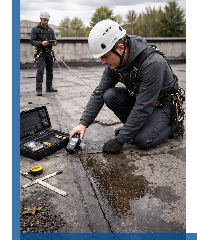 Обследование кровли на протечки и выявление дефектов в Елизове