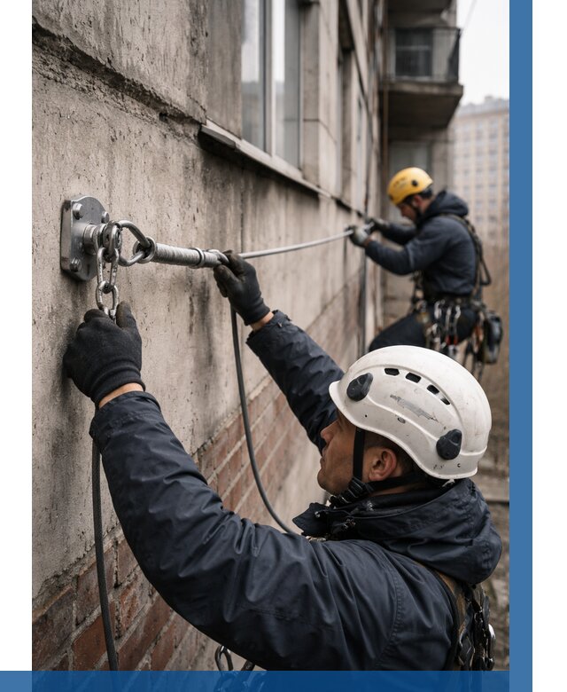 Монтаж анкерных линий в Елизове от 3038 р. | ВЫСОТНИК-Лзв