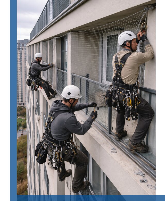 Профессиональный монтаж защитной сетки от птиц в Елизове